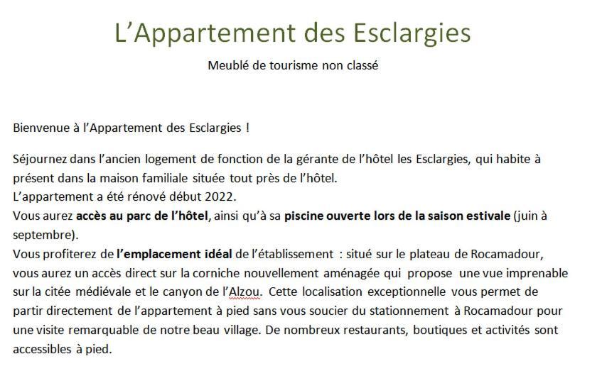 L'Appartement Des Esclargies Rocamadour Buitenkant foto